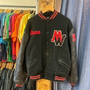 Vintage Falcons Black and Red Varsity Jacket
